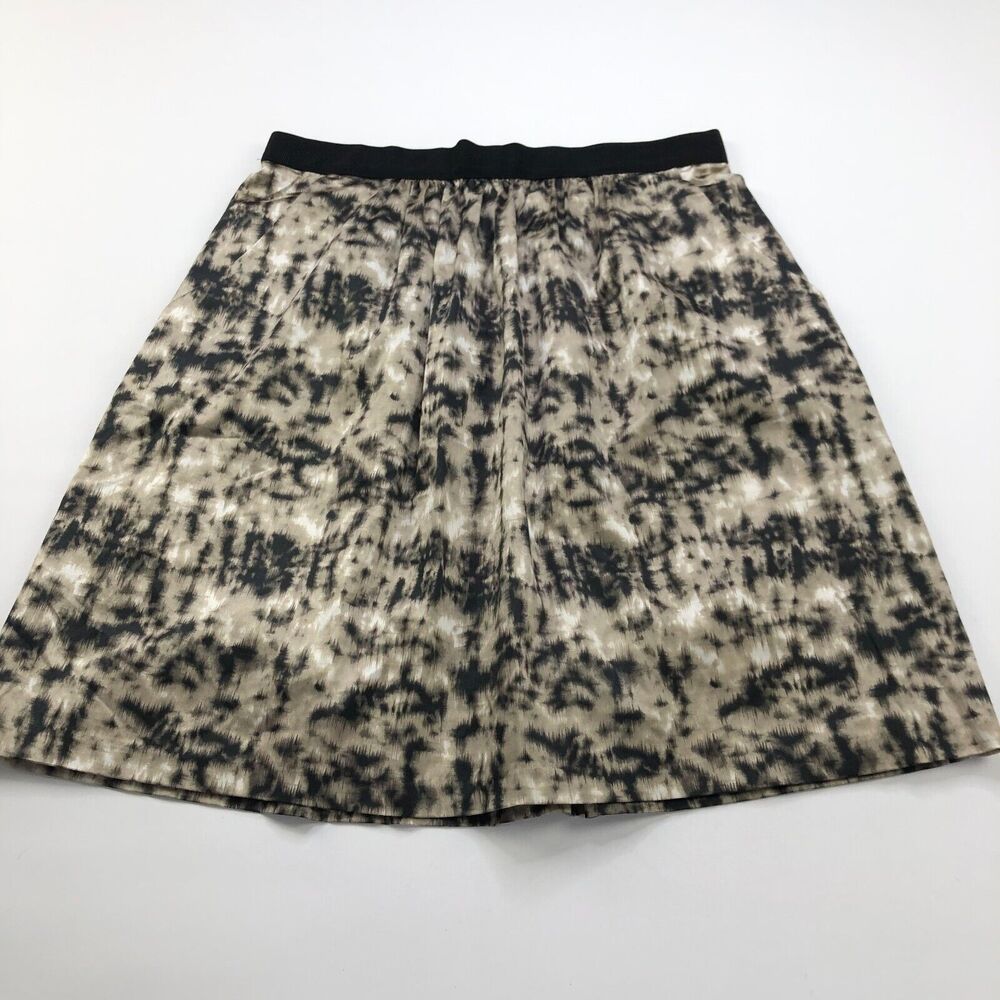 Ann Taylor 6 (Fits 29 In) Cotton Silk Blend Women's Zip Pleated Skirt